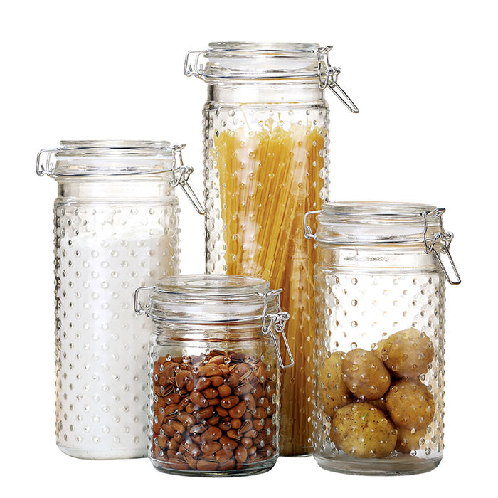Set de 4 tuburi DKD Home Decor Geam Transparent Oțel inoxidabil 10 x 10 x 33 cm