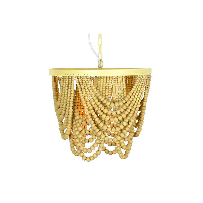 Lustră DKD Home Decor Metal Maro Galben 50 W Lemn MDF (35 x 35 x 95 cm)