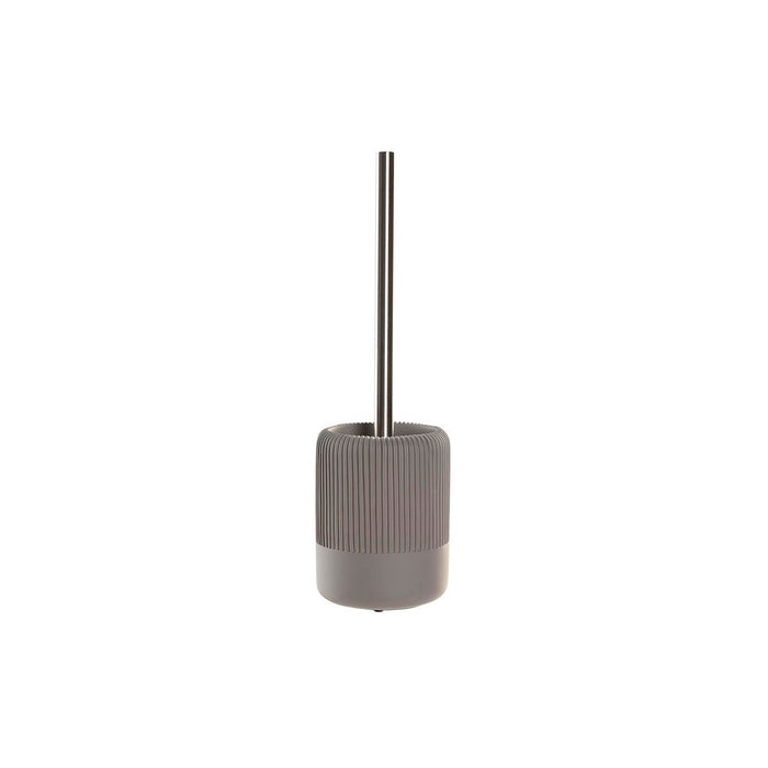 Perie pentru toaletă DKD Home Decor 11 X 11 X 36,5 CM Gri Цимент Oțel inoxidabil