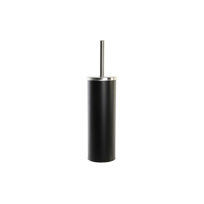 Perie pentru toaletă DKD Home Decor 10 x 10 x 38,4 cm Argintiu Negru Metal Oțel inoxidabil