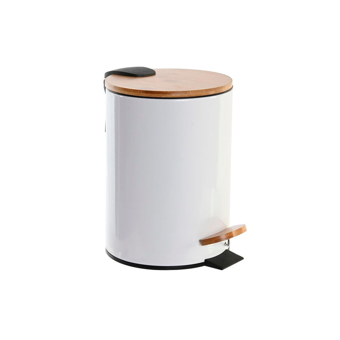 Coș de gunoi pentru hârtie cu pedală DKD Home Decor Natural Alb 3 L Oriental
