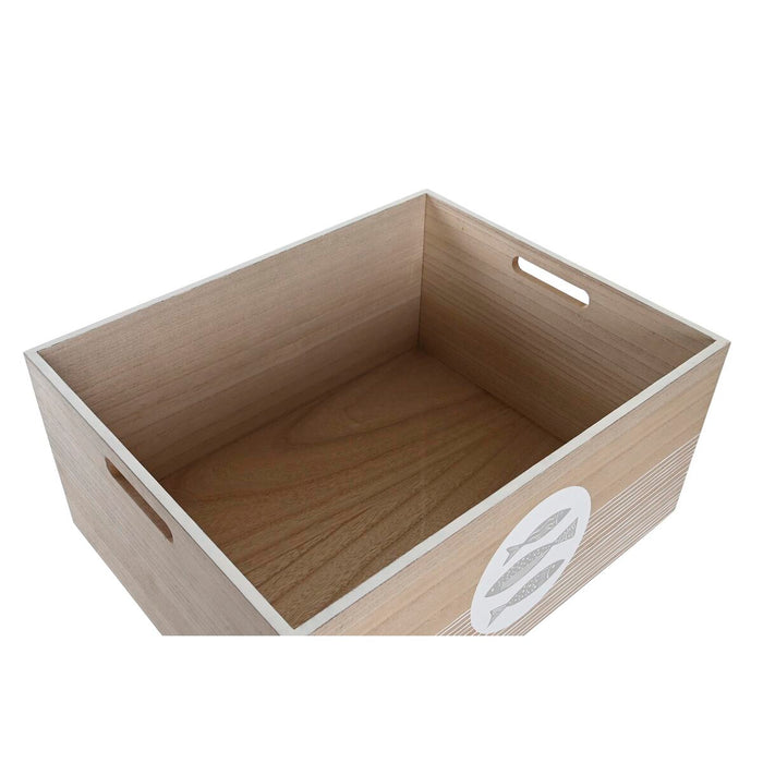 Cutie Decorativă DKD Home Decor Natural Lemn MDF Spirale Mediterană 50 x 40 x 22,5 cm