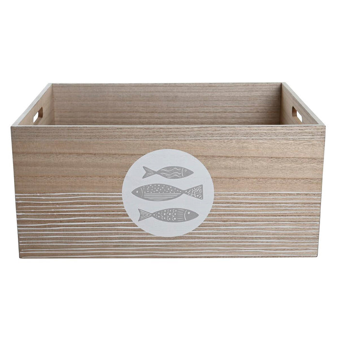Cutie Decorativă DKD Home Decor Natural Lemn MDF Spirale Mediterană 50 x 40 x 22,5 cm