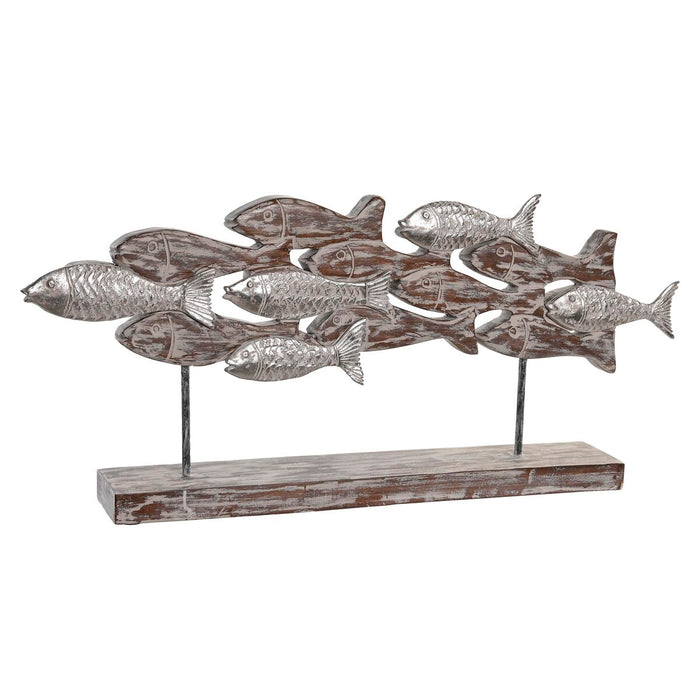 Figură Decorativă DKD Home Decor Finisaj învechit Maro Aluminiu Lemn de mango Spirale (68 x 9 x 30 cm)