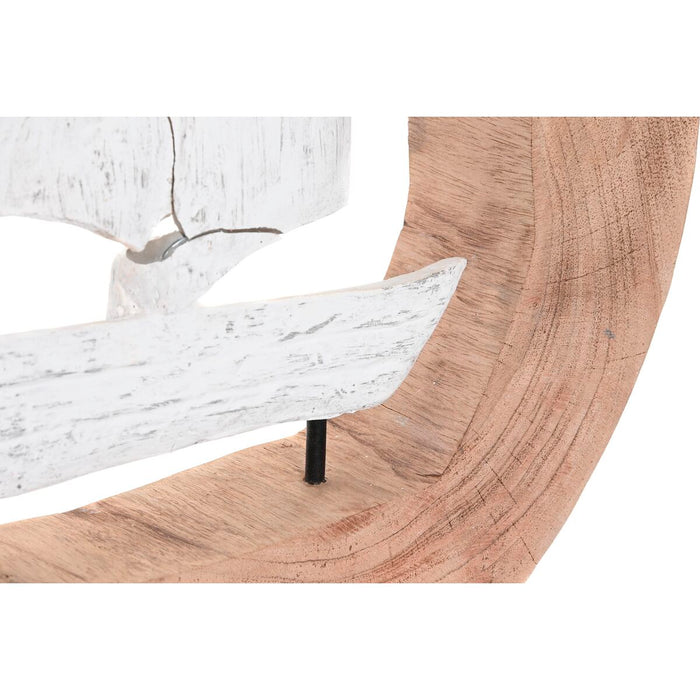 Figură Decorativă DKD Home Decor Maro Alb Rășină Lemn de mango Mediterană (36 x 6 x 38 cm)