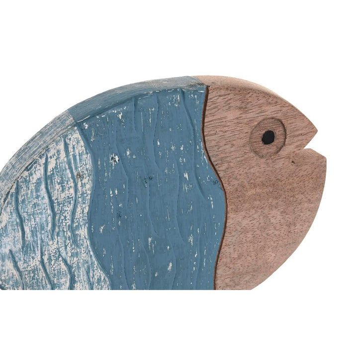 Decorațiune de Perete DKD Home Decor 72 x 3 x 49 cm Natural Alb Multicolor Mediterană Pești