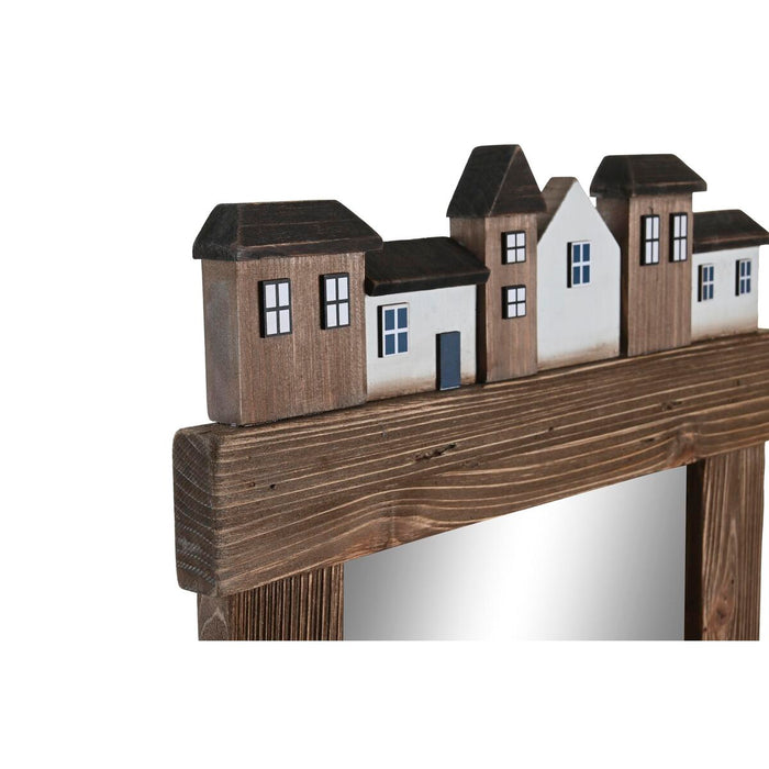 Oglindă de perete DKD Home Decor Finisaj învechit Geam Metal Maro (40 x 9 x 68 cm)