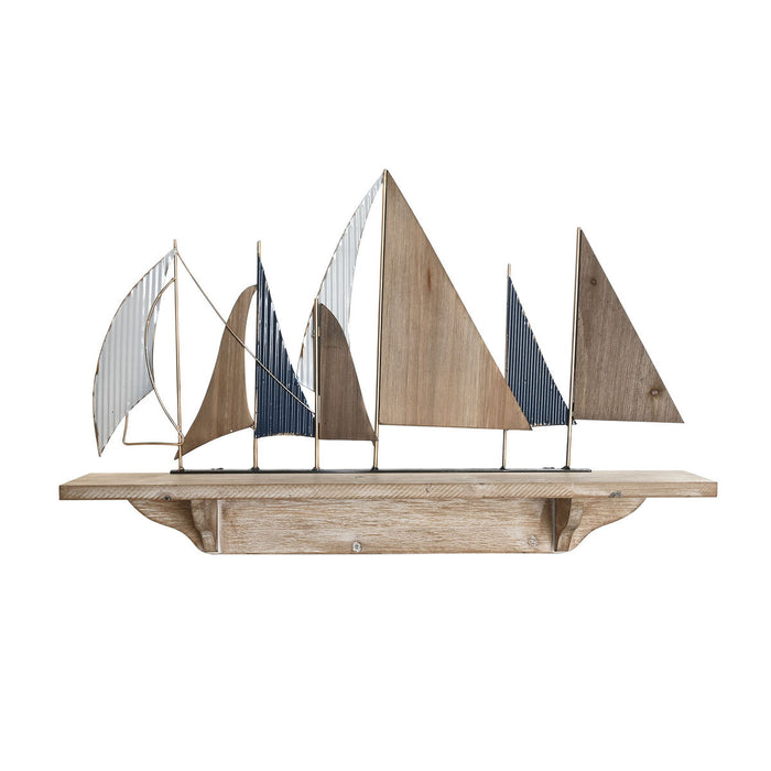 Rafturi DKD Home Decor Metal Lemn Multicolor (71 x 12 x 45 cm)