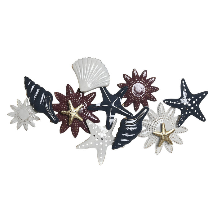 Decorațiune de Perete DKD Home Decor Metal Multicolor Scoici (91 x 5 x 50 cm)