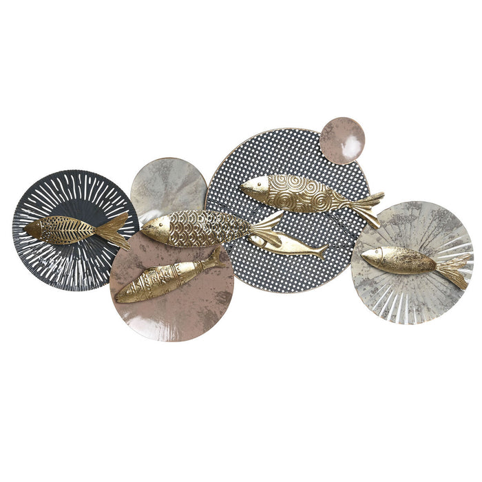 Decorațiune de Perete DKD Home Decor Multicolor Mediterană Pești 134 x 10 x 66 cm