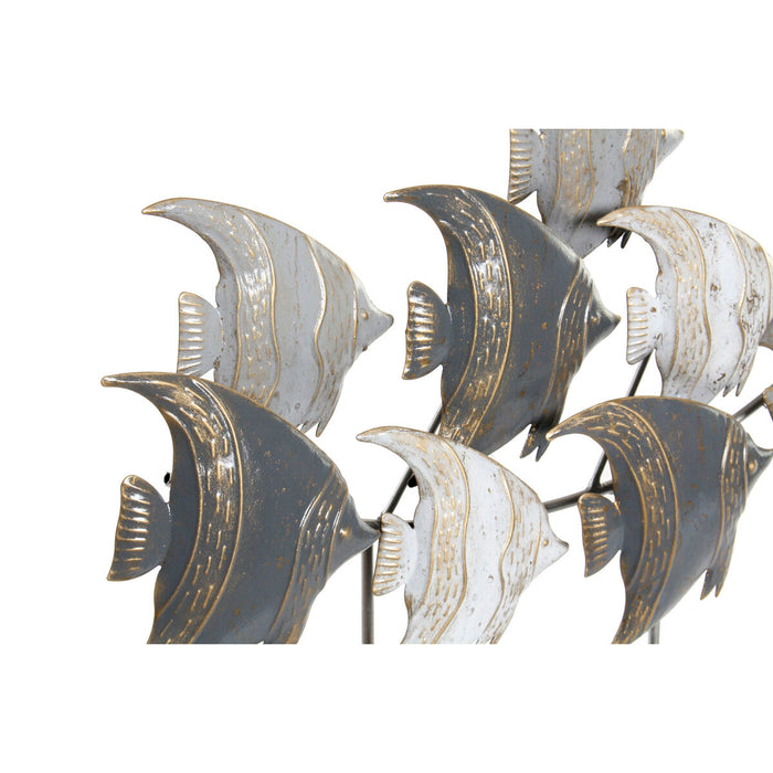 Figură Decorativă DKD Home Decor 56 x 8,3 x 46 cm Albastru Turquoise Alb Spirale Mediterană (2 Unități)