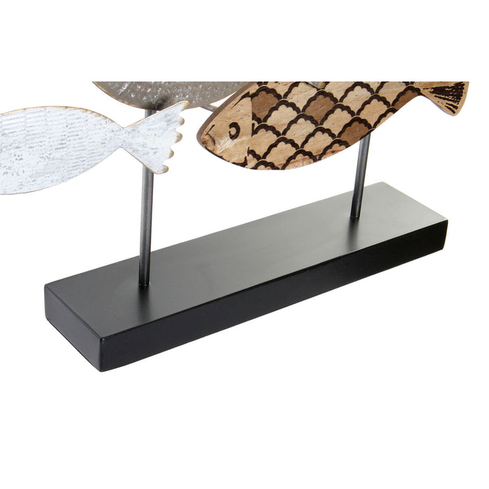 Figură Decorativă DKD Home Decor 65,4 x 9,5 x 43 cm Negru Albastru Maro Spirale (2 Unități)