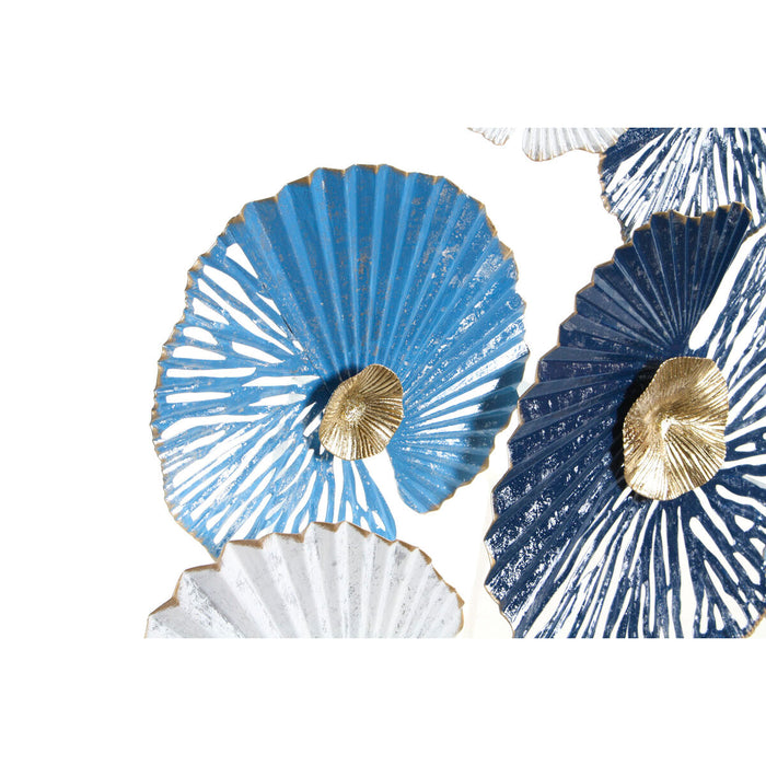 Decorațiune de Perete DKD Home Decor Albastru Metal Alb Cercuri (158 x 8 x 64 cm)