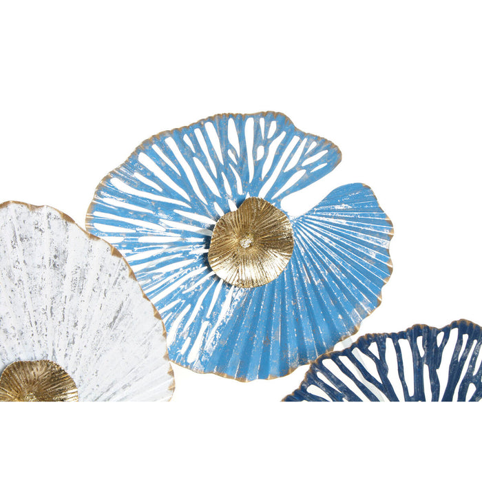 Decorațiune de Perete DKD Home Decor Albastru Metal Alb Cercuri (158 x 8 x 64 cm)