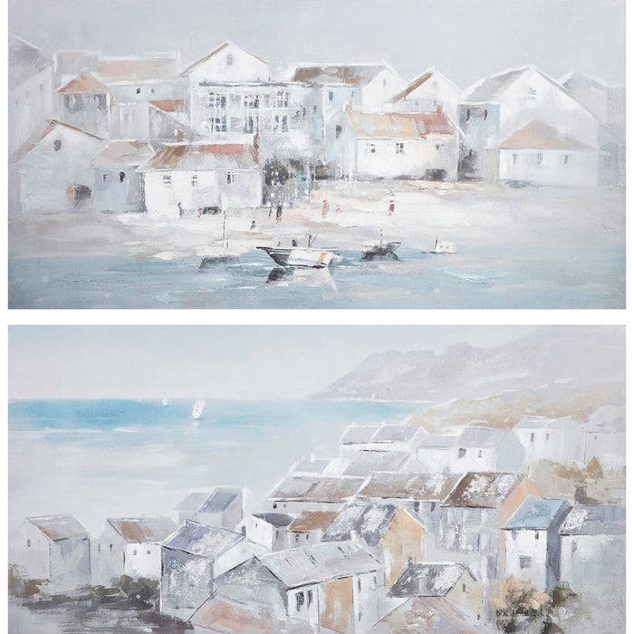 Tablou DKD Home Decor Oraș 140 x 3,5 x 70 cm 140 x 2 x 70 cm (2 Unități)