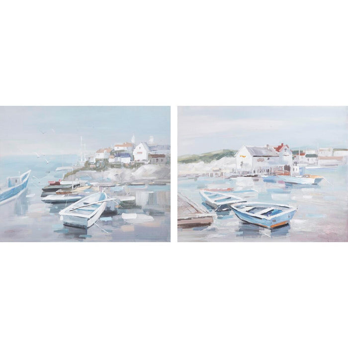 Pânză DKD Home Decor 100 x 2 x 80 cm 100 x 3,5 x 80 cm Barco (2 Unități)