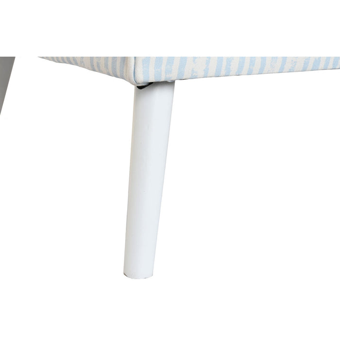 Canapea DKD Home Decor Albastru Alb Albastru celest Metal Dungi Mediterană 130 x 68 x 78 cm
