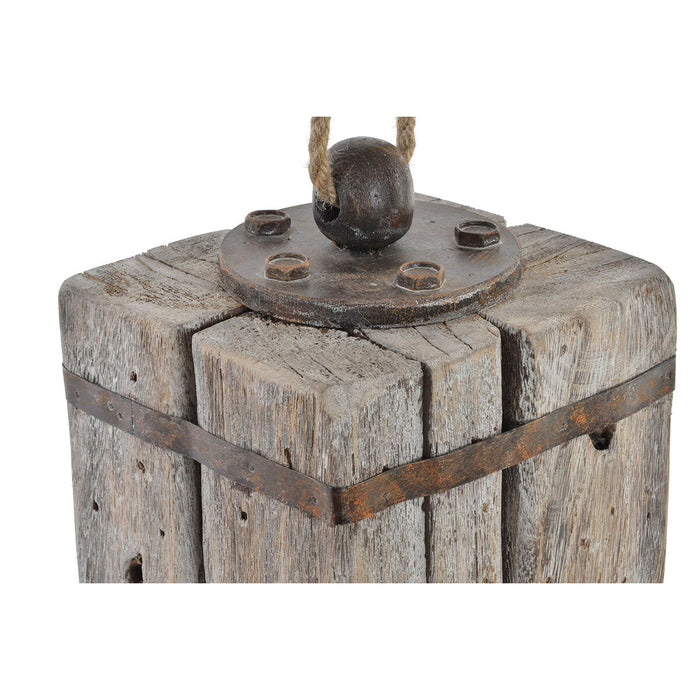 Opritor de ușă DKD Home Decor Iută Lemn Metal Aluminiu 14 x 14 x 23,5 cm