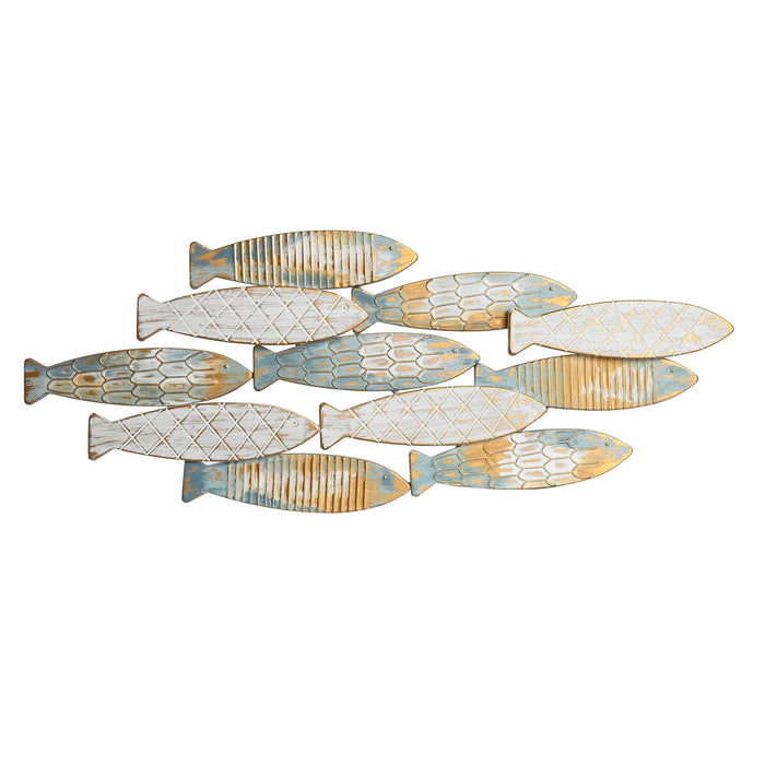 Decorațiune de Perete DKD Home Decor Auriu* Metal Pești (96 x 37 x 3 cm)