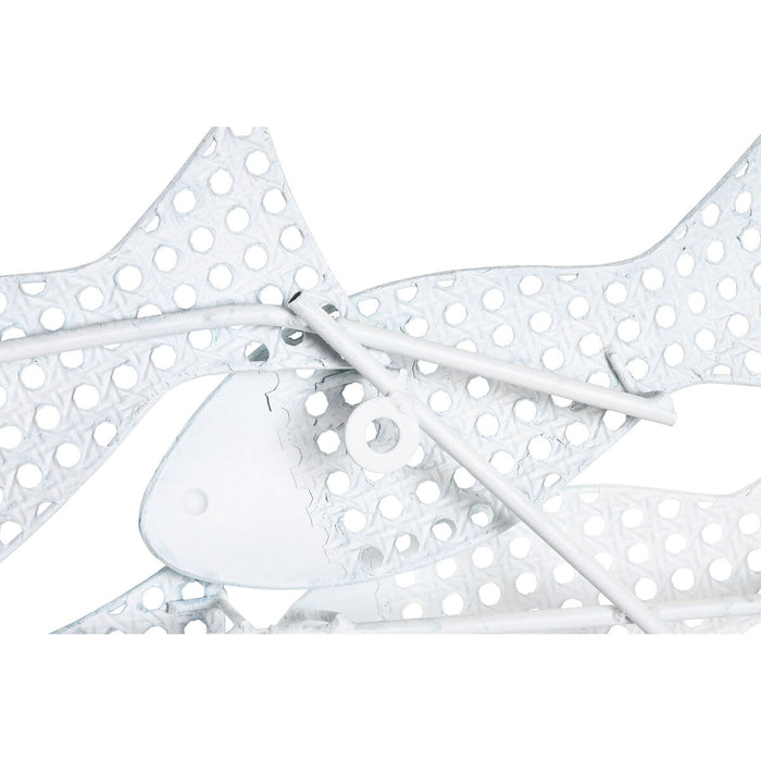 Decorațiune de Perete DKD Home Decor Albastru Alb Mediterană Pești 100 x 5 x 30 cm