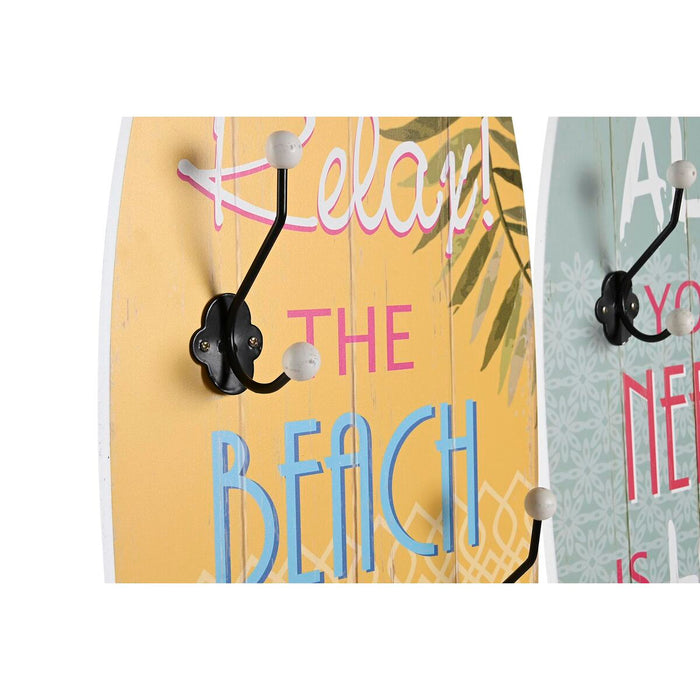 Cuier de perete DKD Home Decor 30 x 90 x 7 cm Mediterană (2 Unități)