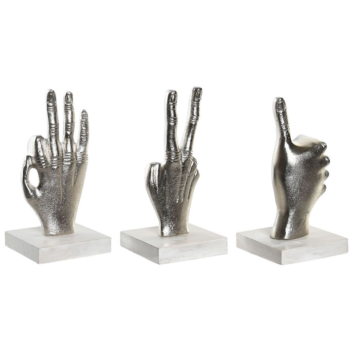 Figură Decorativă DKD Home Decor Argintiu 10 x 10 x 20 cm (3 Unități)