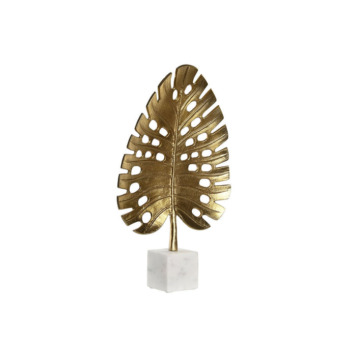Figură Decorativă DKD Home Decor 28 x 7,5 x 47 cm Auriu* Alb Tropical Frunza a unei plante