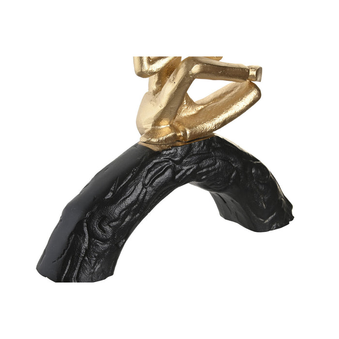 Figură Decorativă DKD Home Decor 28 x 7 x 35 cm 28 x 8 x 36 cm Negru Auriu* Yoga (3 Unități)