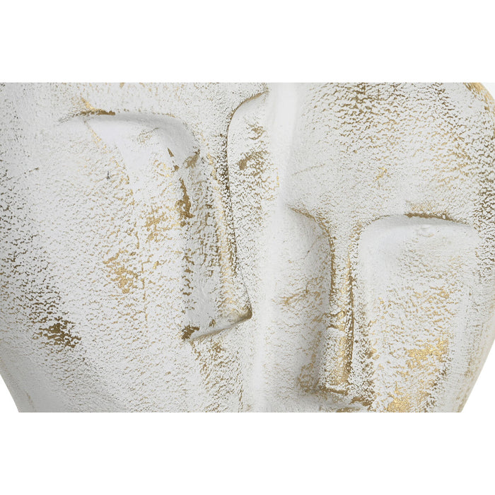 Figură Decorativă DKD Home Decor 23 x 10 x 30 cm Față Auriu* Aluminiu Alb