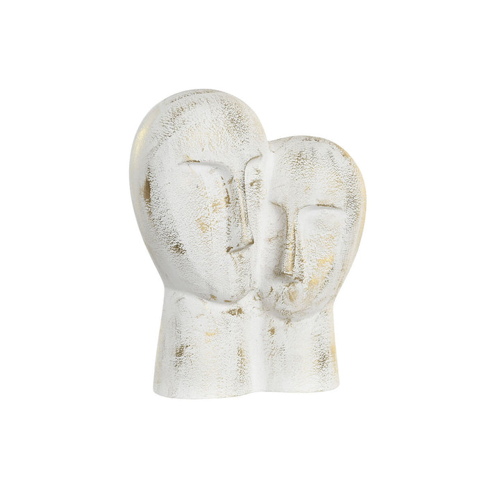 Figură Decorativă DKD Home Decor 23 x 10 x 30 cm Față Auriu* Aluminiu Alb