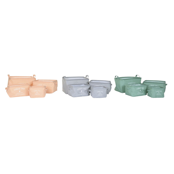 Set de Coșuri DKD Home Decor 39 x 27 x 24 cm Pânză Modern (3 Unități)
