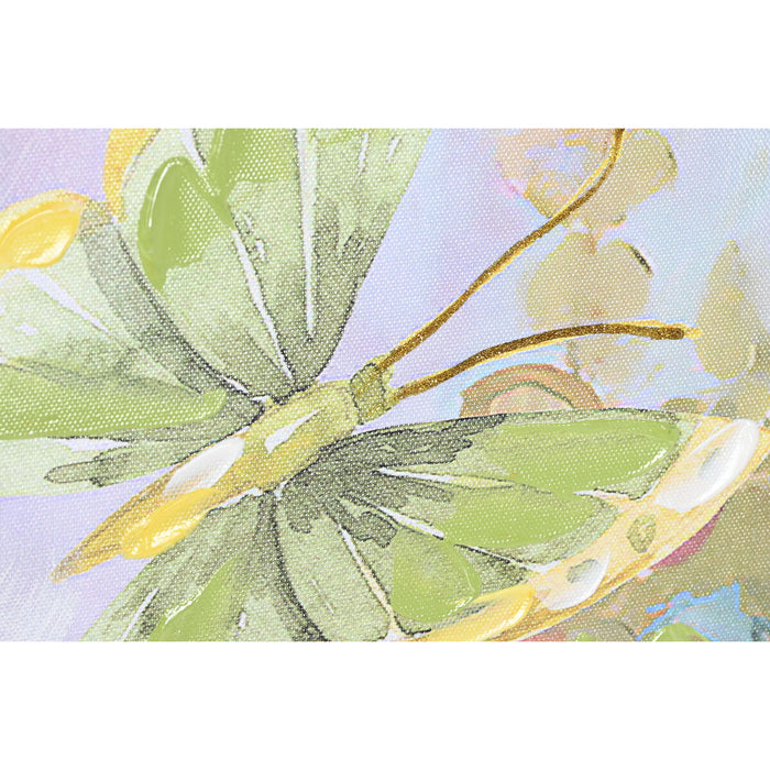 Tablou DKD Home Decor Květiny 80 x 3 x 100 cm Shabby Chic (2 Unități)