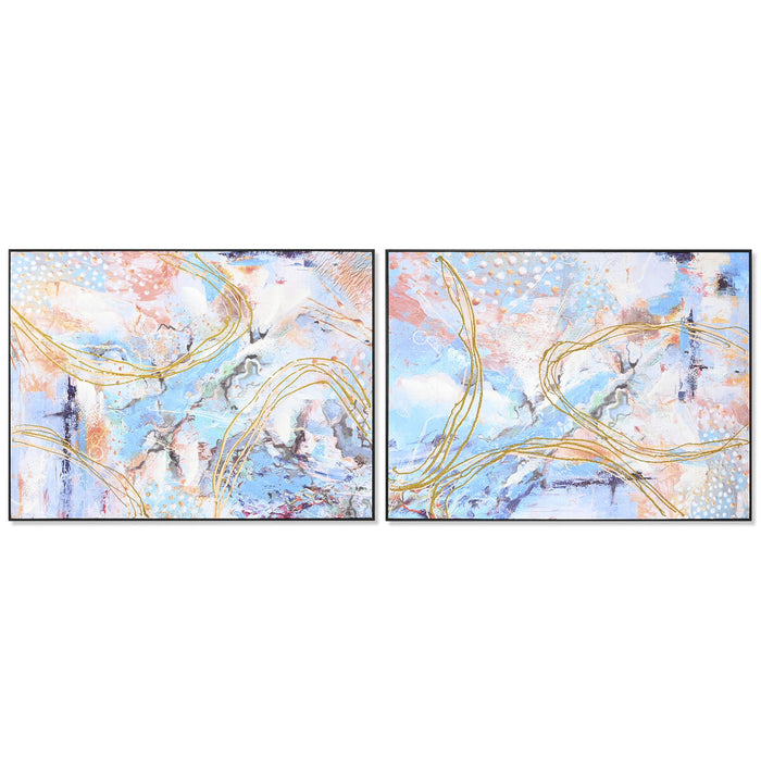 Tablou DKD Home Decor 122 x 4,5 x 92 cm Abstract Modern (2 Unități)