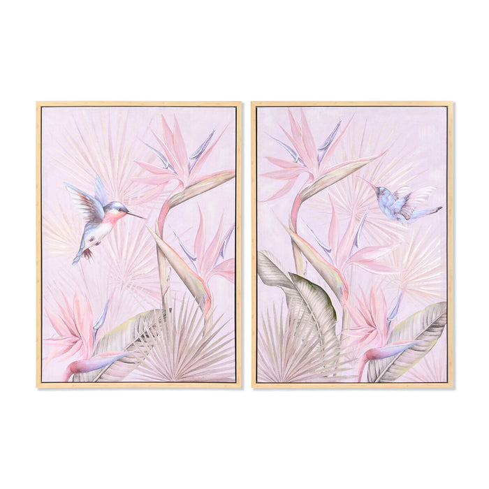 Tablou DKD Home Decor 70 x 3,7 x 100 cm Tropical (2 Unități)