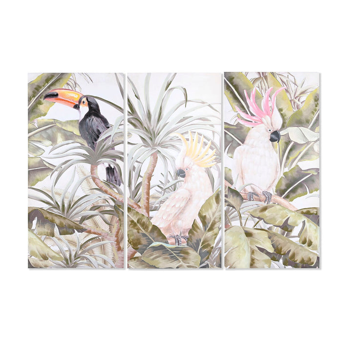 Tablou DKD Home Decor Tropical 90 x 3 x 190 cm (3 Unități)