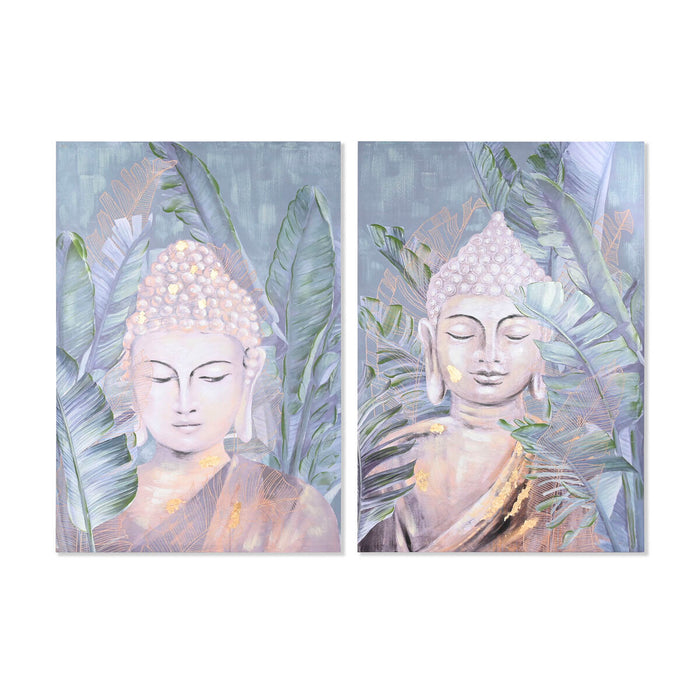 Tablou DKD Home Decor 80 x 2,8 x 120 cm 80 x 3 x 120 cm Oriental (2 Unități)