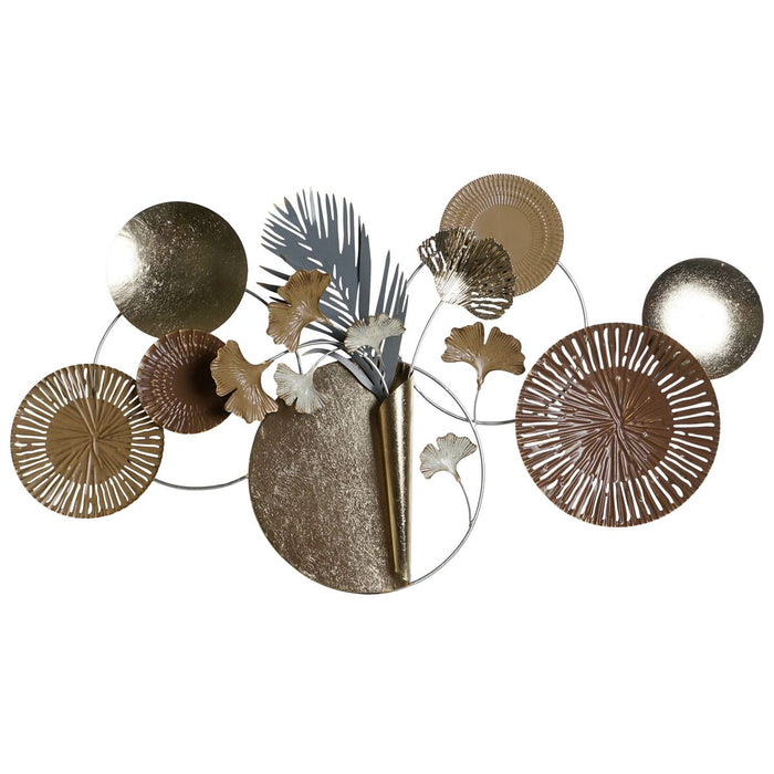 Figură Decorativă DKD Home Decor 90 x 8,3 x 49 cm Gri Auriu* Cupru Cercuri