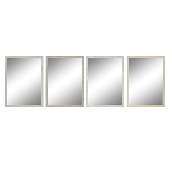 Oglindă de perete DKD Home Decor 56 x 2 x 76 cm Geam Gri Bej Alb polistiren (4 Unități)
