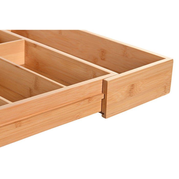 Organizator pentru tacâmuri DKD Home Decor Extensibil Natural Bambus 33 x 45,5 x 6,4 cm