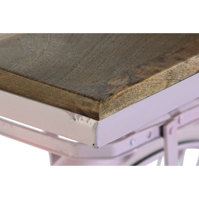 Consolă DKD Home Decor Bicicletă 180 x 41 x 94 cm Roz deschis Fier Lemn de mango