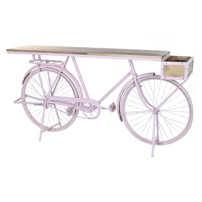 Consolă DKD Home Decor Bicicletă 180 x 41 x 94 cm Roz deschis Fier Lemn de mango