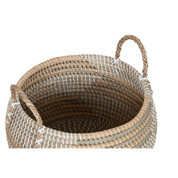 Set de Coșuri DKD Home Decor Tropical Iarbă de mare 40 x 40 x 24 cm