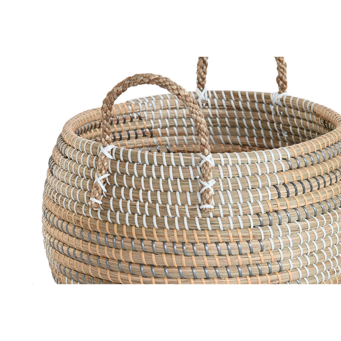 Set de Coșuri DKD Home Decor Tropical Iarbă de mare 40 x 40 x 24 cm