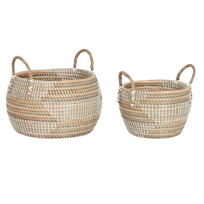 Set de Coșuri DKD Home Decor Tropical Iarbă de mare 40 x 40 x 24 cm
