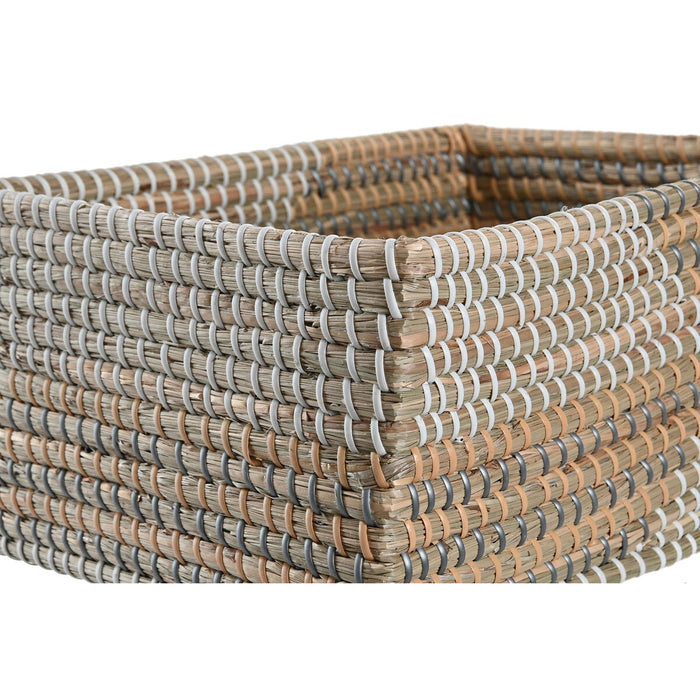 Set de Coșuri DKD Home Decor Tropical Iarbă de mare 38 x 28 x 16 cm