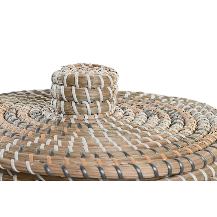Set de Coșuri DKD Home Decor Natural Iarbă de mare Tropical 32 x 32 x 20 cm