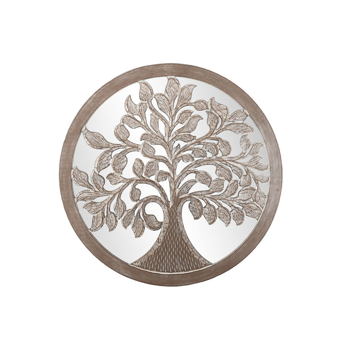 Decorațiune de Perete DKD Home Decor 90 x 2,5 x 90 cm Finisaj învechit Natural Copac Alb Indian