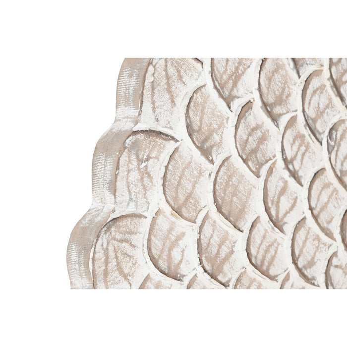 Decorațiune de Perete DKD Home Decor Finisaj învechit Natural 120 x 3 x 120 cm Alb Indian