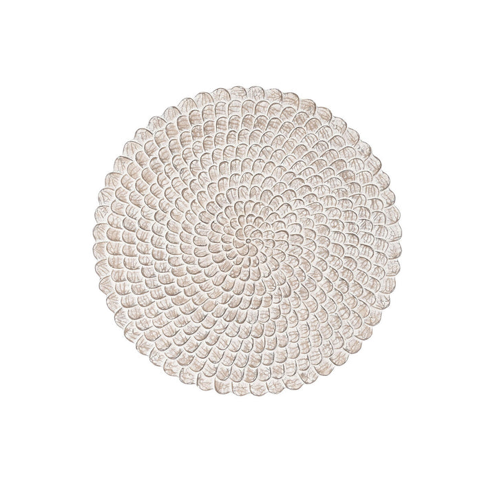 Decorațiune de Perete DKD Home Decor Finisaj învechit Natural 120 x 3 x 120 cm Alb Indian