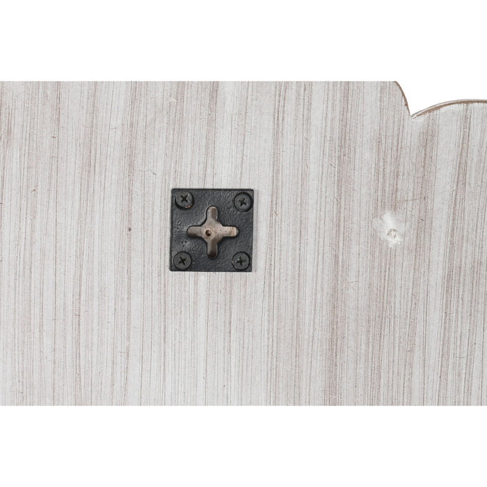 Oglindă de perete DKD Home Decor 90 x 1,5 x 90 cm Geam Natural Alb Lemn de mango Indian murat